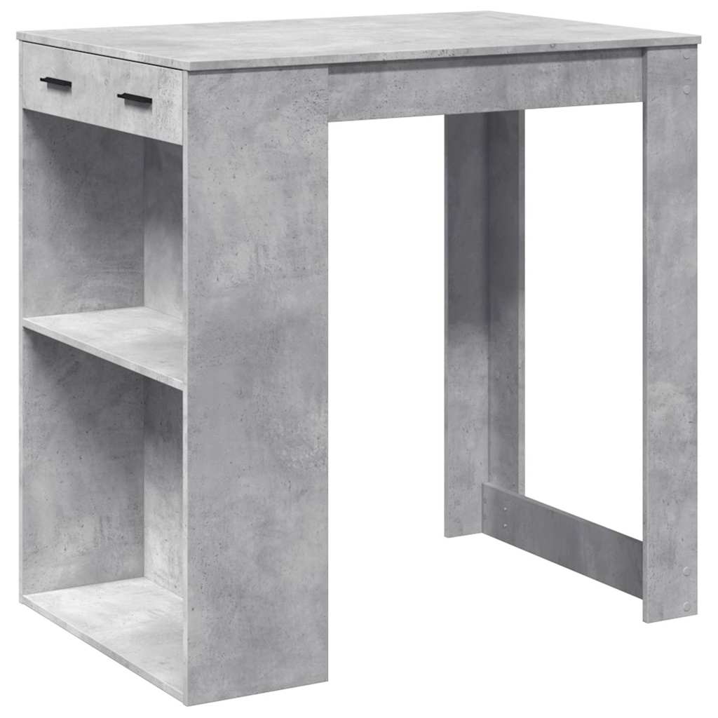 vidaXL Stolik barowy, szarość betonu, 102x70x103,5 cm