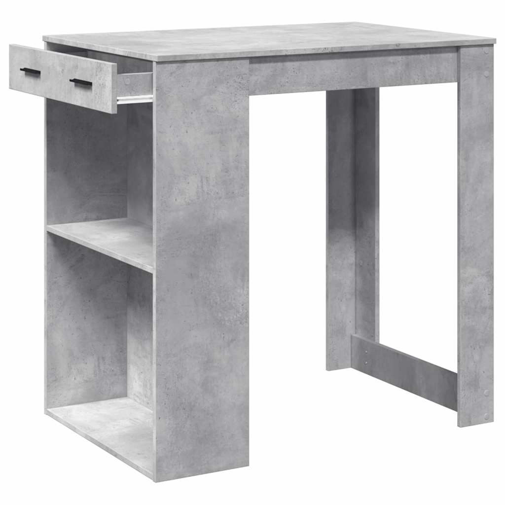 vidaXL Stolik barowy, szarość betonu, 102x70x103,5 cm