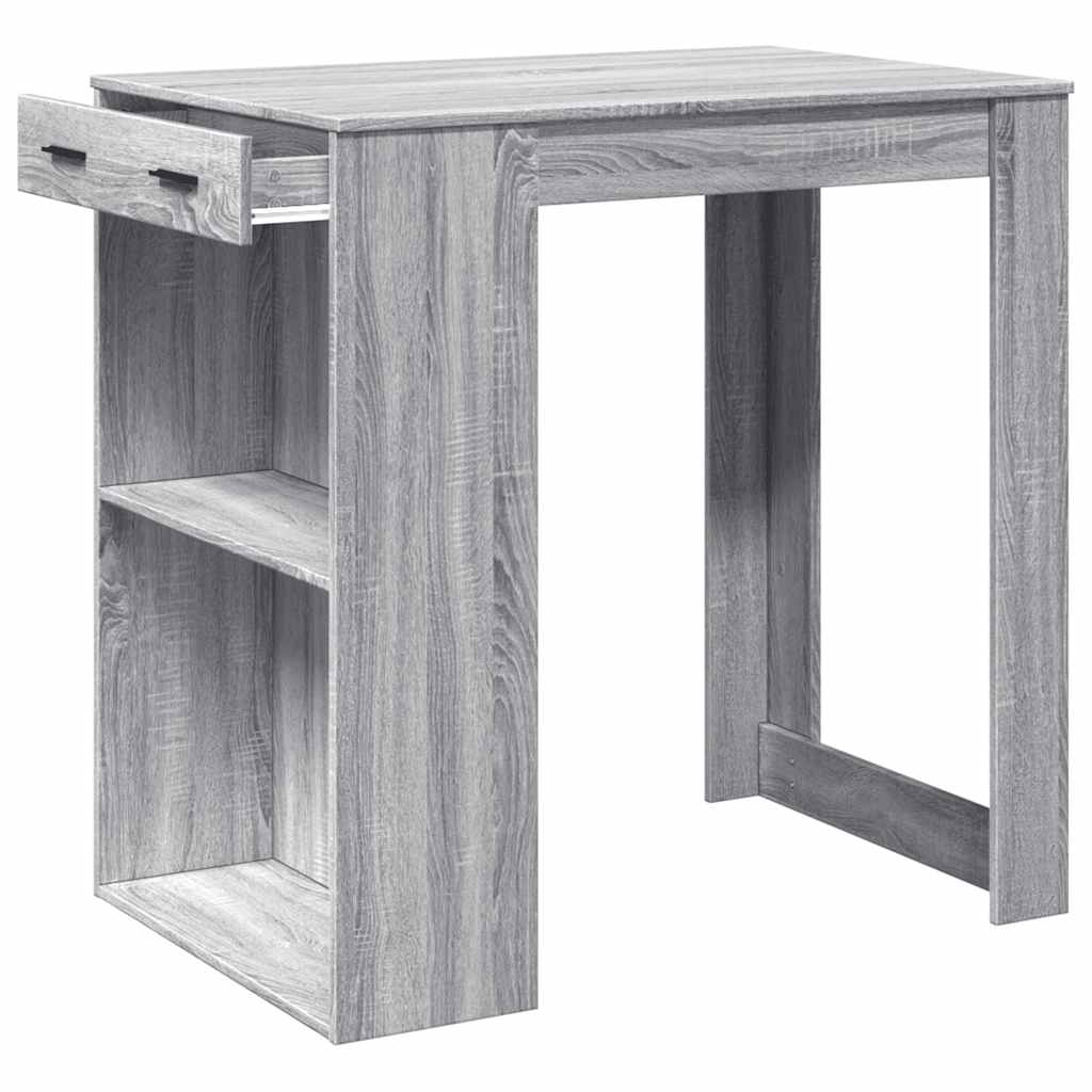 vidaXL Stolik barowy, szary dąb sonoma, 102x70x103,5 cm