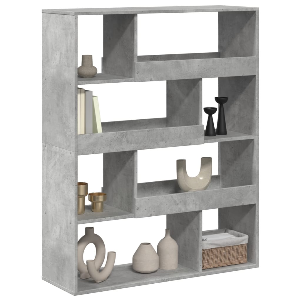 vidaXL Regał, szarość betonu, 100x33x125,5 cm, materiał drewnopochodny