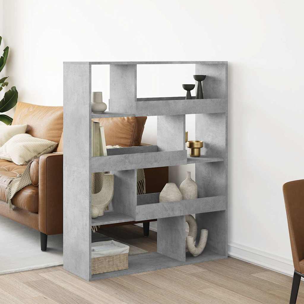 vidaXL Regał, szarość betonu, 100x33x125,5 cm, materiał drewnopochodny
