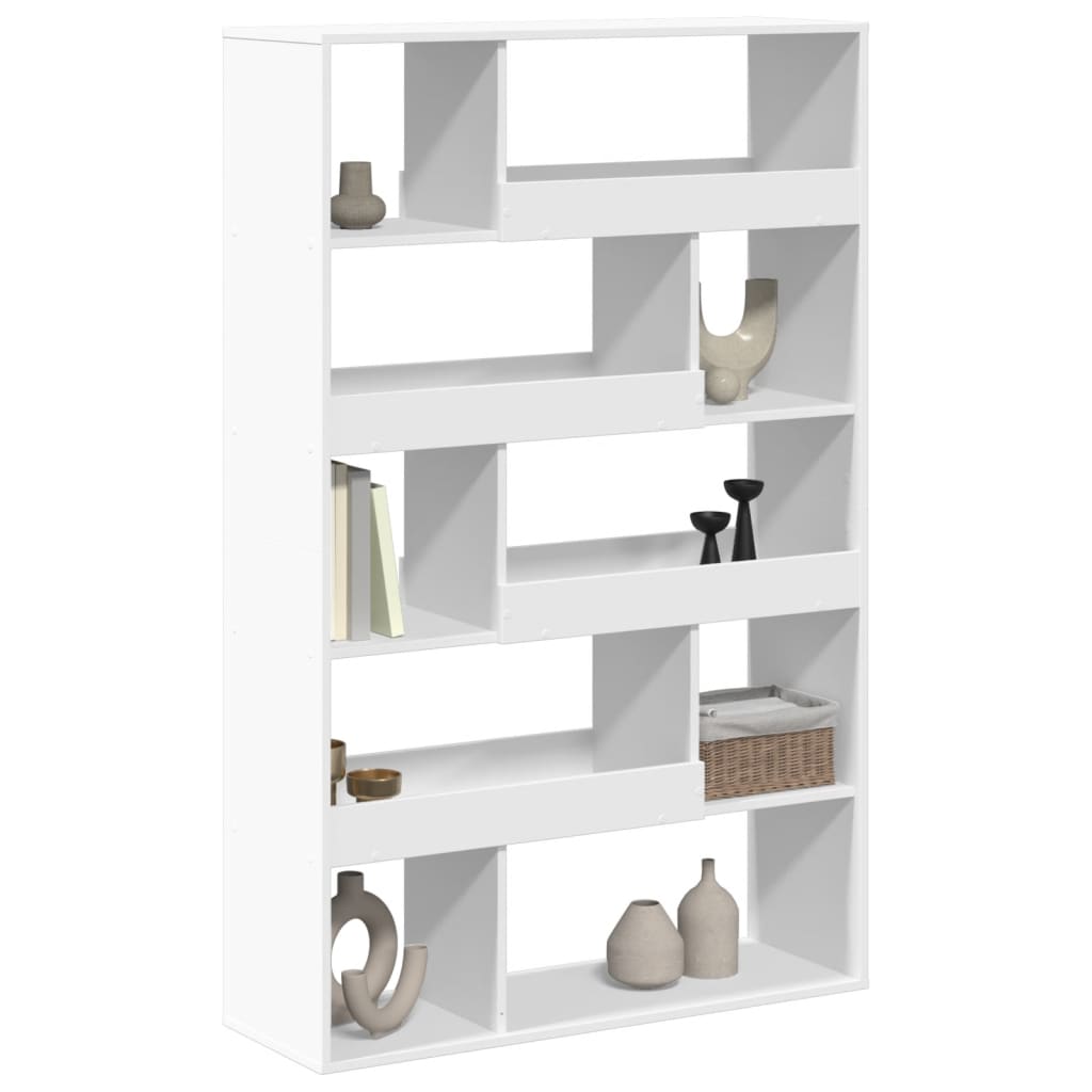 vidaXL Regał, biały, 100x33x156,5 cm, materiał drewnopochodny