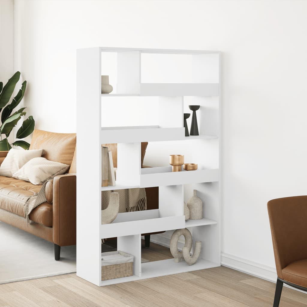 vidaXL Regał, biały, 100x33x156,5 cm, materiał drewnopochodny