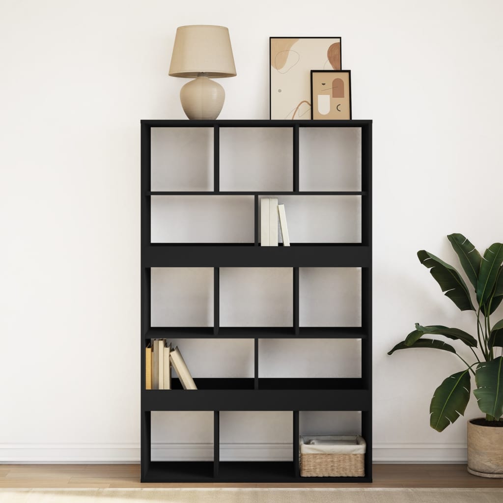 vidaXL Regał, czarny, 100x33x156,5 cm, materiał drewnopochodny