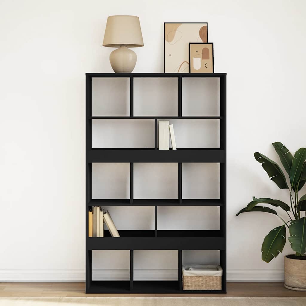 vidaXL Regał, czarny, 100x33x156,5 cm, materiał drewnopochodny