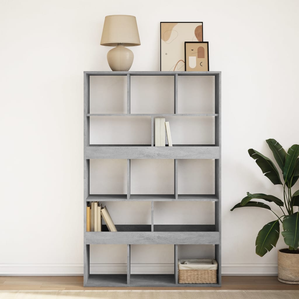 vidaXL Regał, szarość betonu, 100x33x156,5 cm, materiał drewnopochodny