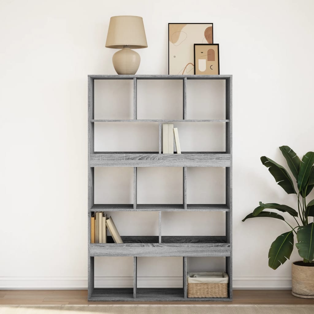 vidaXL Regał, szary dąb sonoma, 100x33x156,5cm materiał drewnopochodny