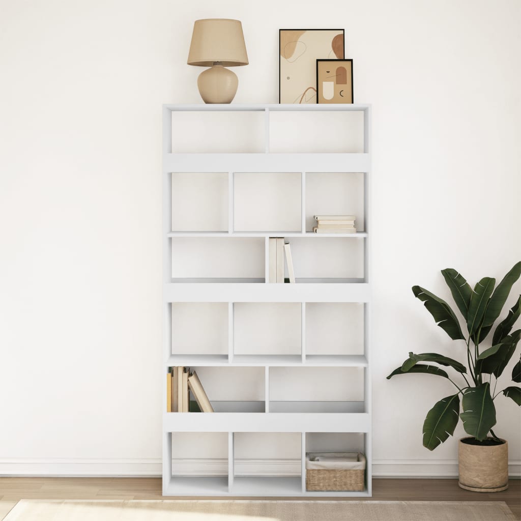 vidaXL Regał, biały, 100x33x187,5 cm, materiał drewnopochodny
