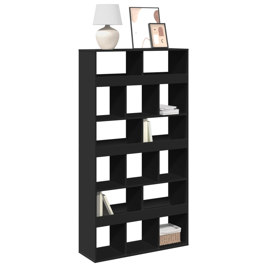 vidaXL Regał, czarny, 100x33x187,5 cm, materiał drewnopochodny