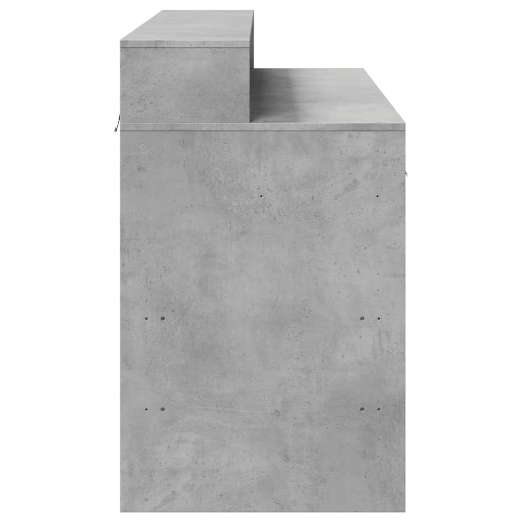 vidaXL Biurko z podświetleniem LED, betonowa szarość, 120x55x91 cm