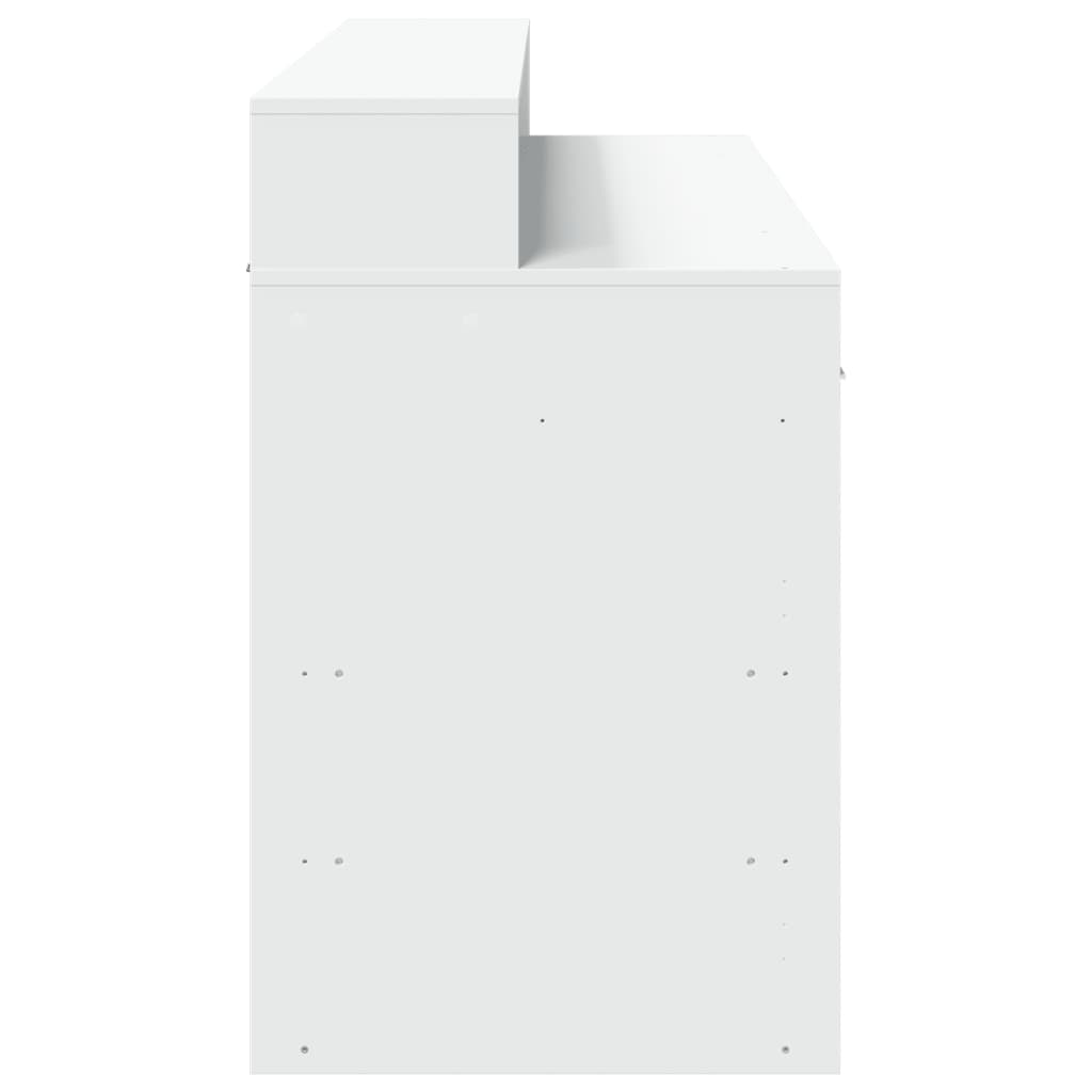 vidaXL Biurko z podświetleniem LED, białe, 140x55x91 cm