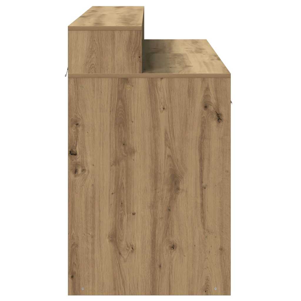 vidaXL Biurko z podświetleniem LED, dąb artisian, 140x55x91 cm