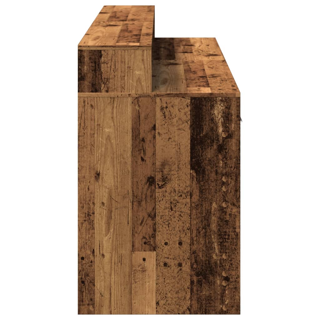 vidaXL Biurko z podświetleniem LED, stare drewno, 160x55x91 cm