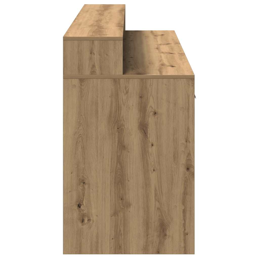 vidaXL Biurko z podświetleniem LED, dąb artisian, 160x55x91 cm