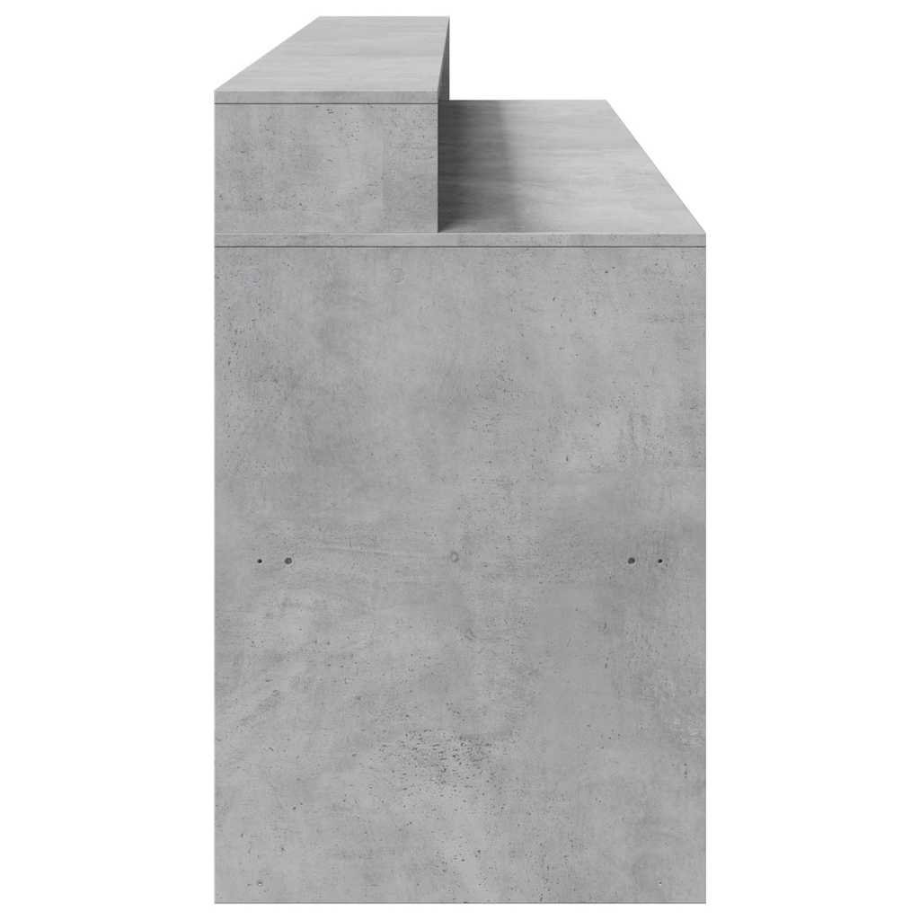 vidaXL Biurko z podświetleniem LED, betonowa szarość, 200x55x91 cm