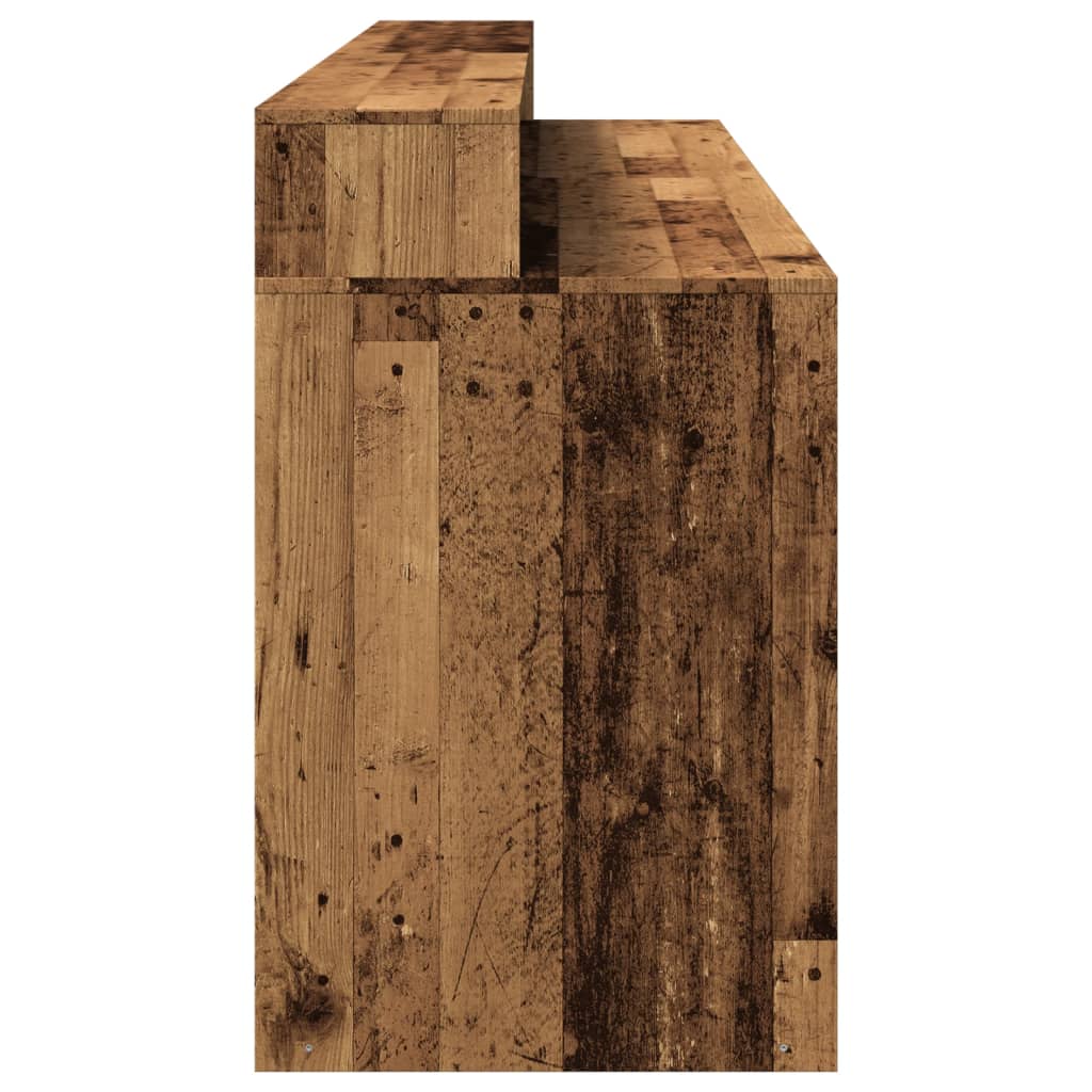 vidaXL Biurko z podświetleniem LED, stare drewno, 200x55x91 cm