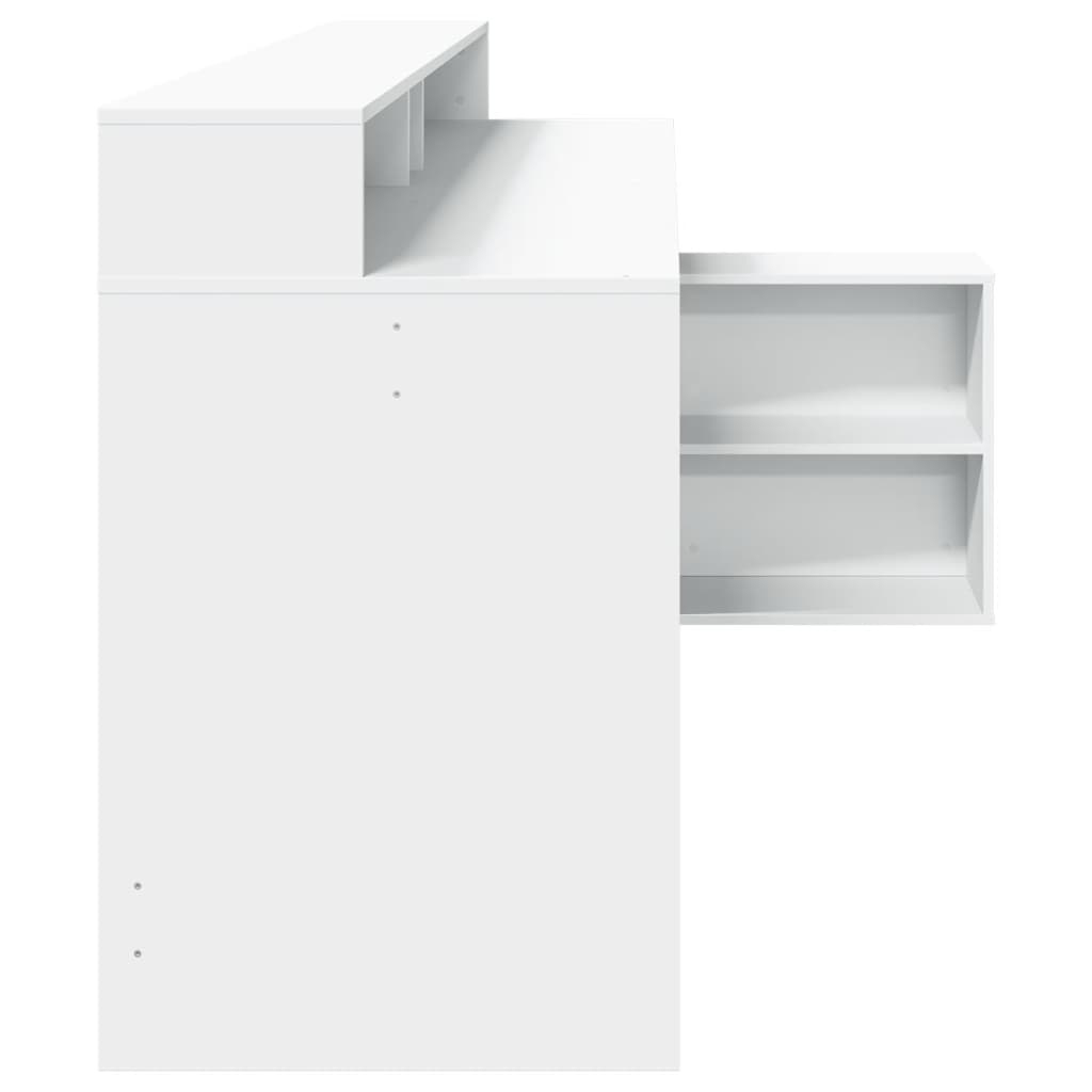 vidaXL Biurko z podświetleniem LED, białe, 200x104x91 cm