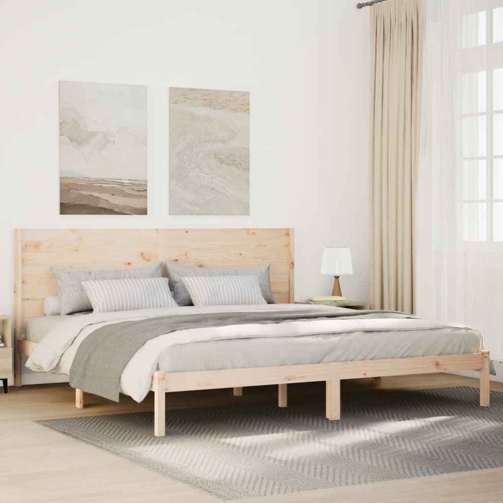 vidaXL Dłuższe łóżko bez materaca, 200x220 cm, lite drewno