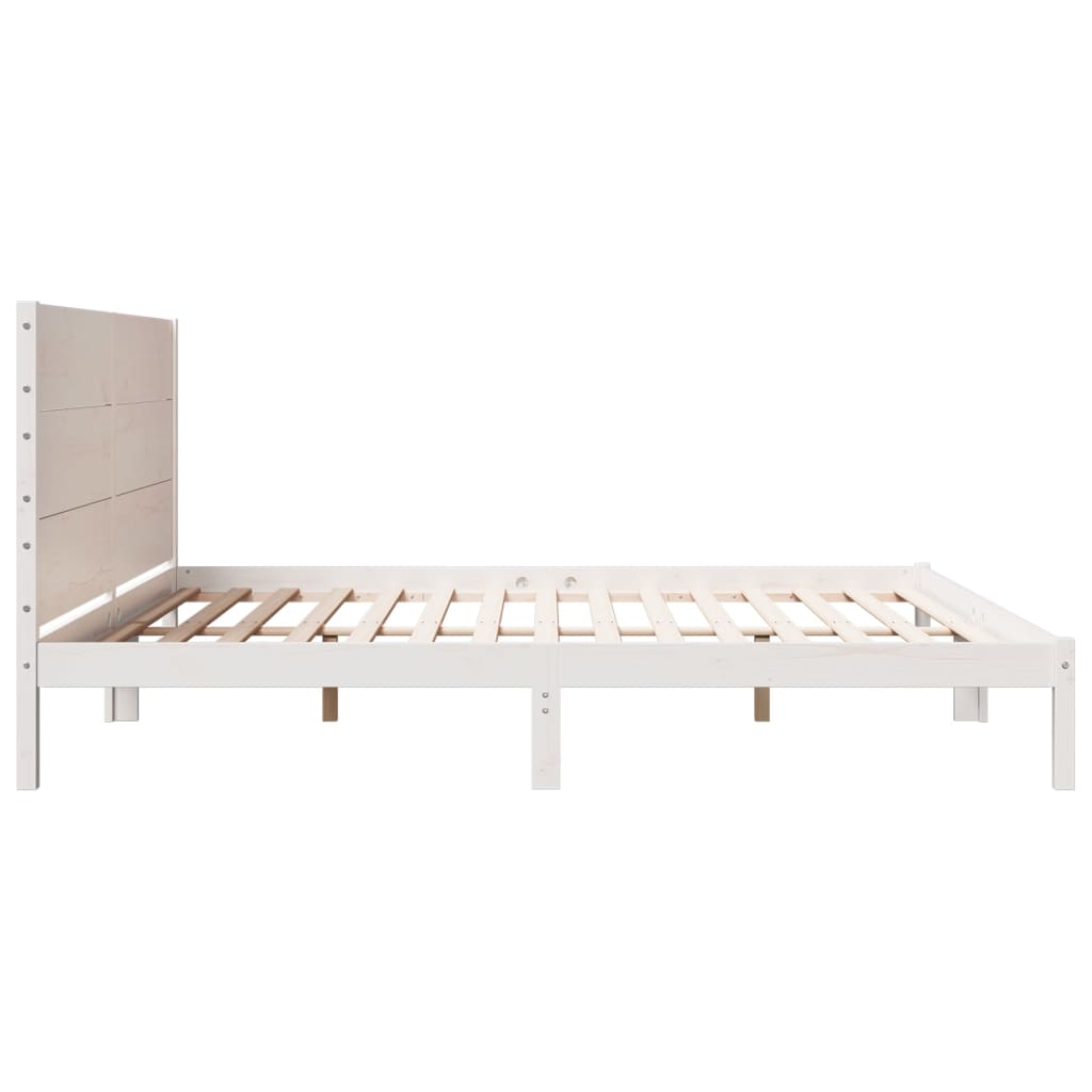 vidaXL Dłuższe łóżko bez materaca, białe, 200x220 cm, lite drewno