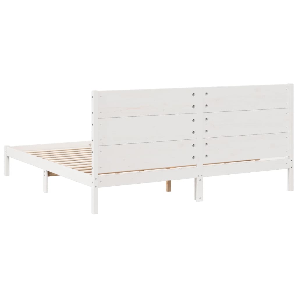 vidaXL Dłuższe łóżko bez materaca, białe, 200x220 cm, lite drewno