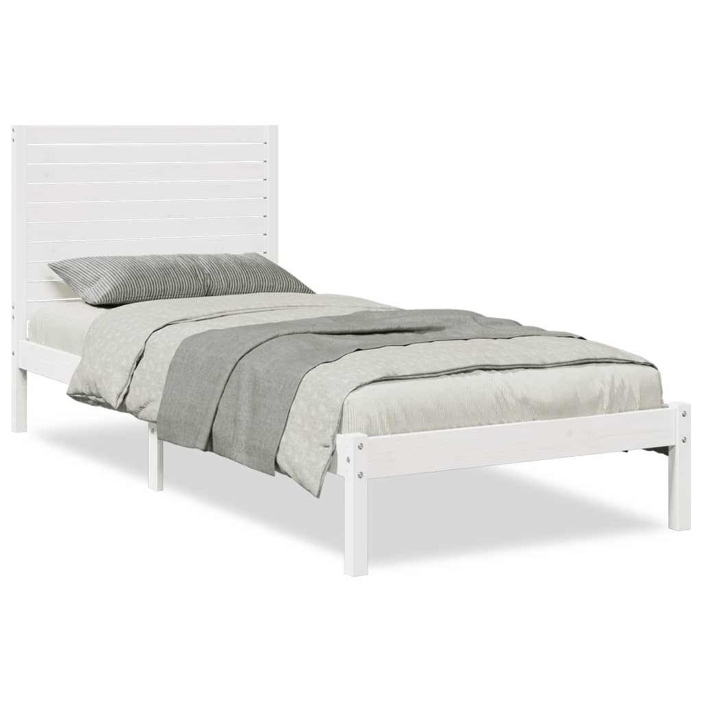 vidaXL Dłuższe łóżko bez materaca, białe, 90x210 cm, lite drewno