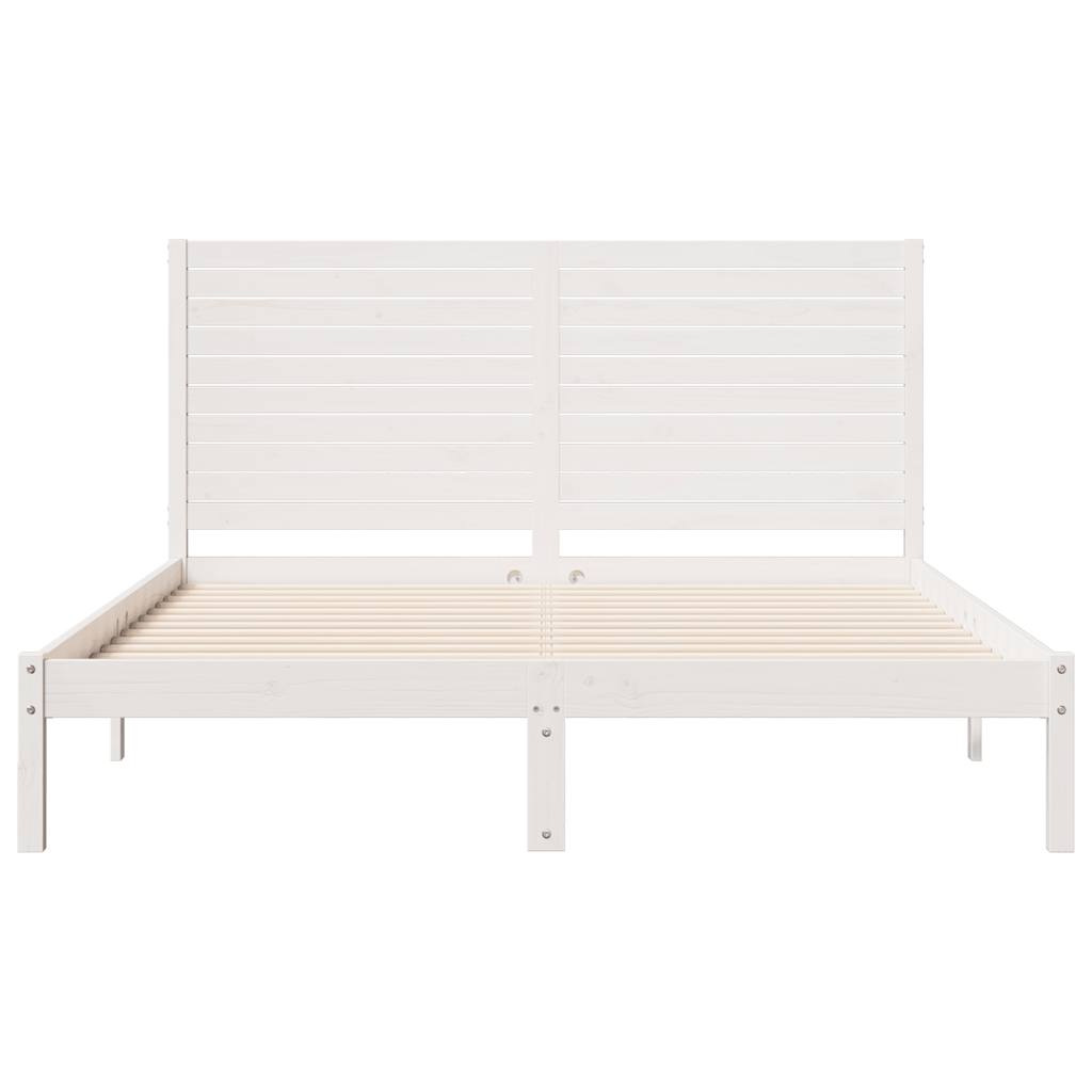 vidaXL Dłuższe łóżko bez materaca, białe, 140x210 cm, lite drewno