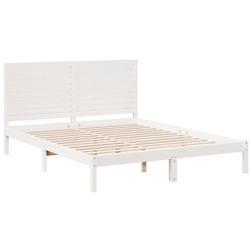 vidaXL Dłuższe łóżko bez materaca, białe, 160x210 cm, lite drewno