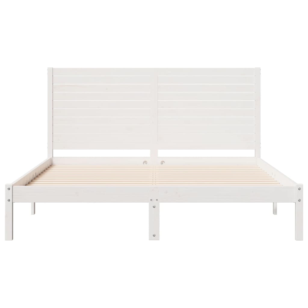 vidaXL Dłuższe łóżko bez materaca, białe, 160x210 cm, lite drewno