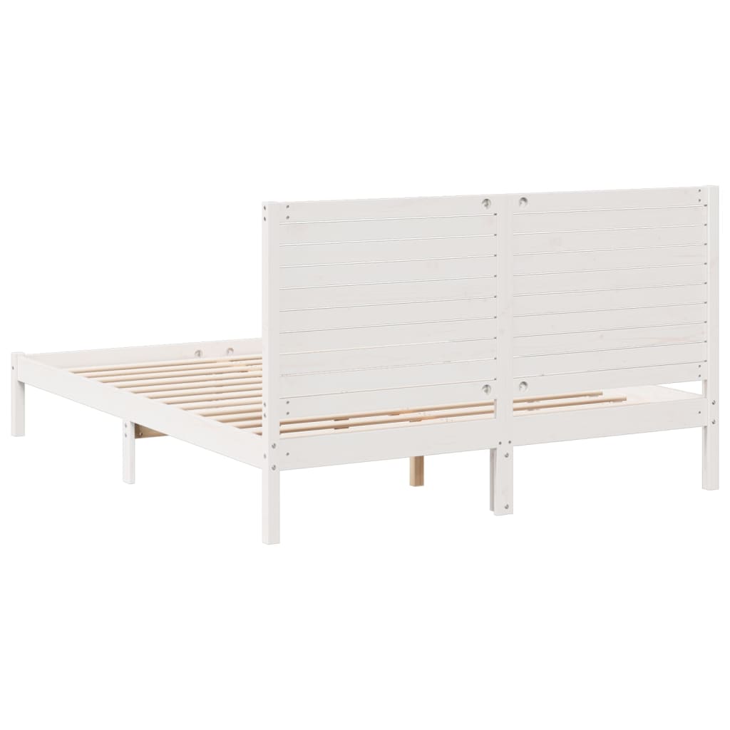 vidaXL Dłuższe łóżko bez materaca, białe, 160x210 cm, lite drewno