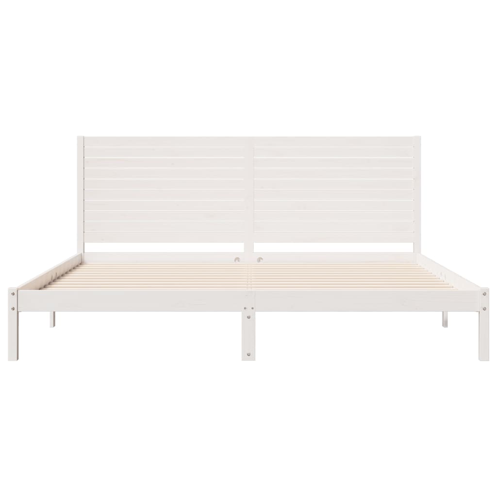vidaXL Dłuższe łóżko bez materaca, białe, 180x210 cm, lite drewno