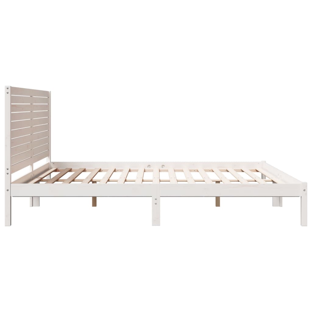 vidaXL Dłuższe łóżko bez materaca, białe, 180x210 cm, lite drewno