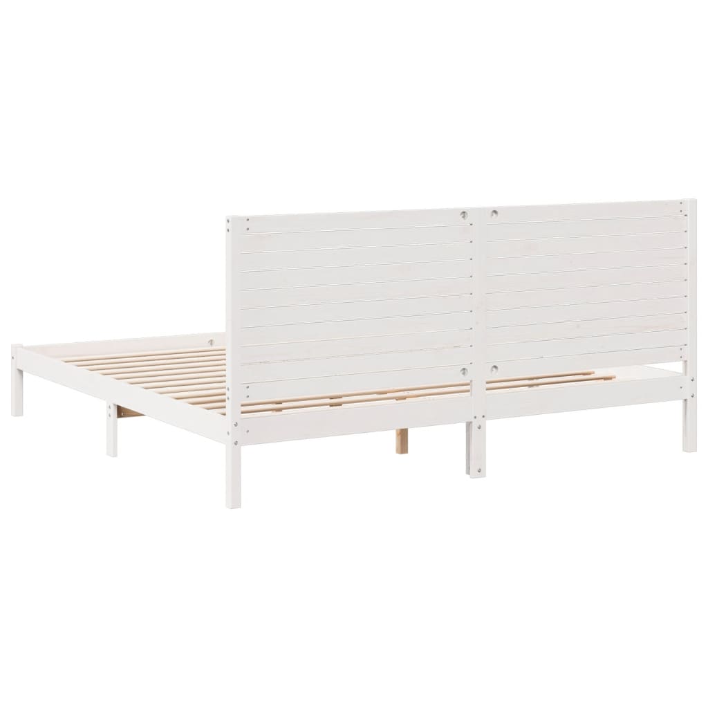 vidaXL Dłuższe łóżko bez materaca, białe, 180x210 cm, lite drewno