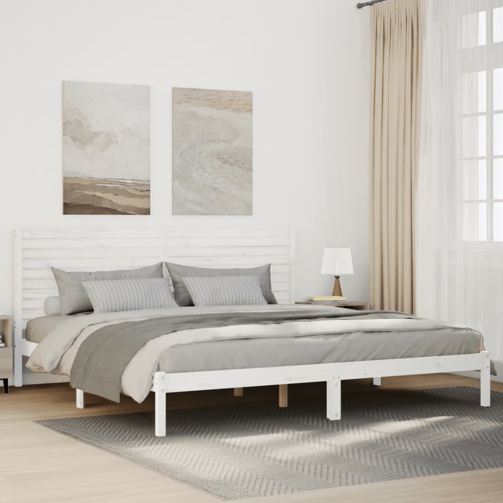 vidaXL Dłuższe łóżko bez materaca, białe, 200x210 cm, lite drewno