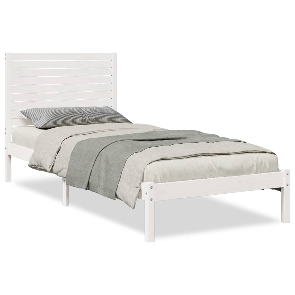vidaXL Dłuższe łóżko bez materaca, białe, 90x220 cm, lite drewno