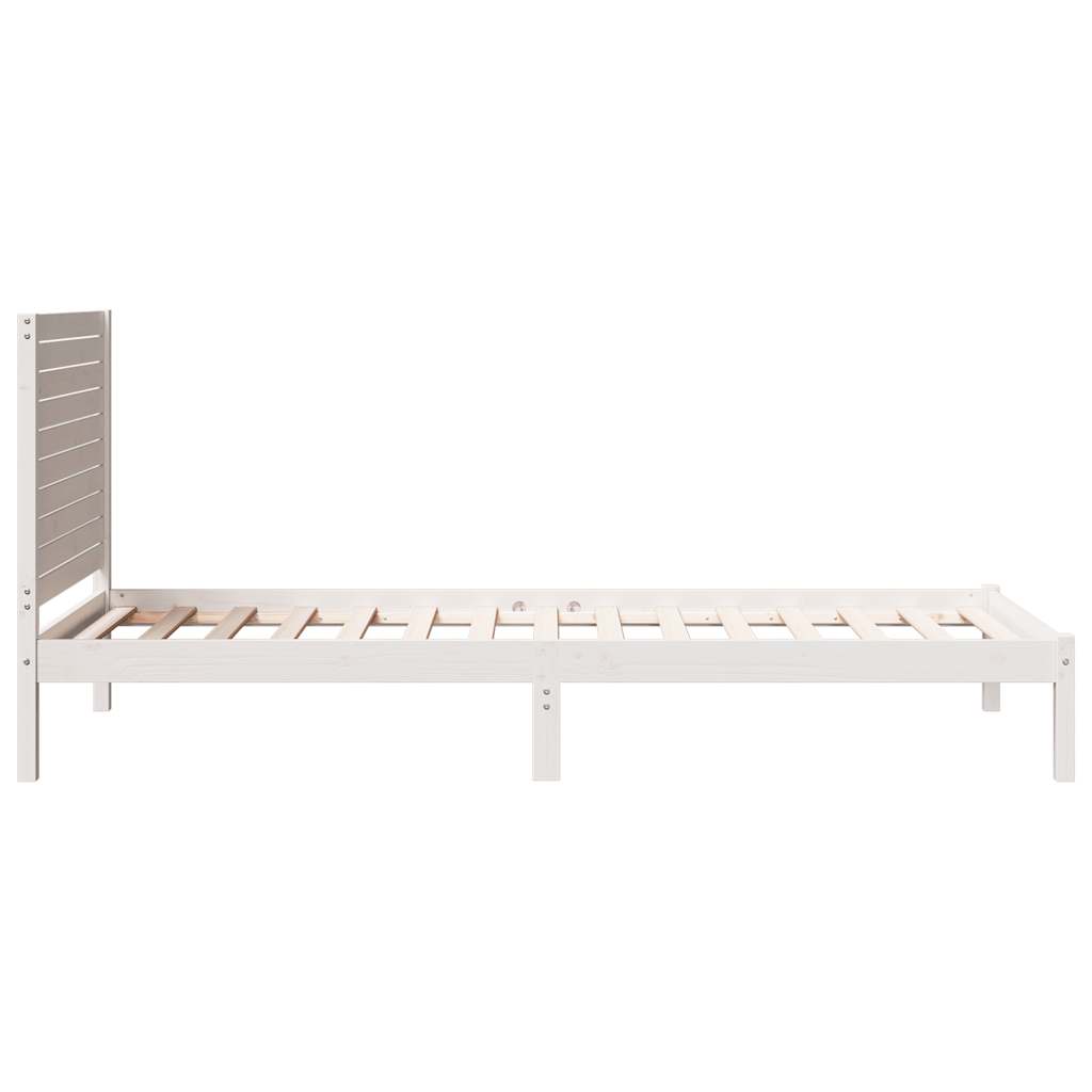 vidaXL Dłuższe łóżko bez materaca, białe, 90x220 cm, lite drewno