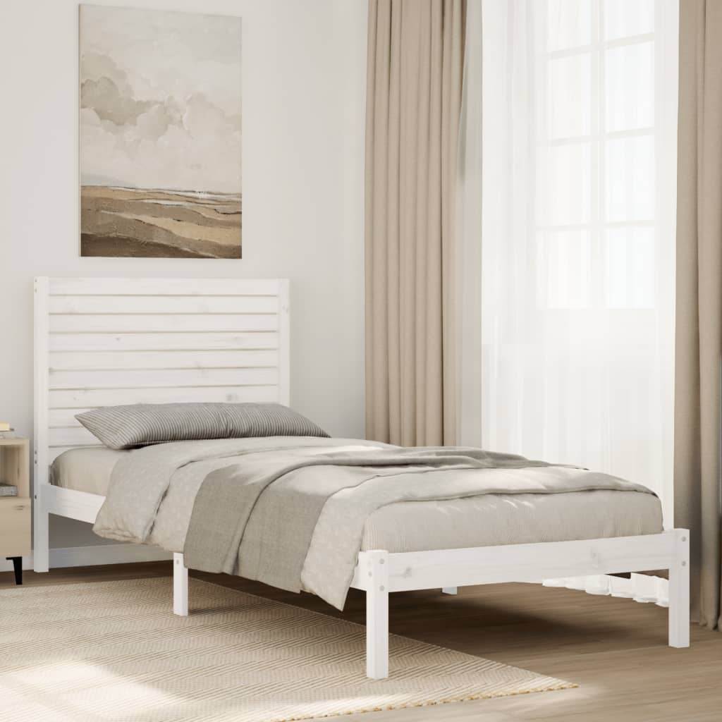 vidaXL Dłuższe łóżko bez materaca, białe, 90x220 cm, lite drewno