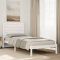 vidaXL Dłuższe łóżko bez materaca, białe, 90x220 cm, lite drewno