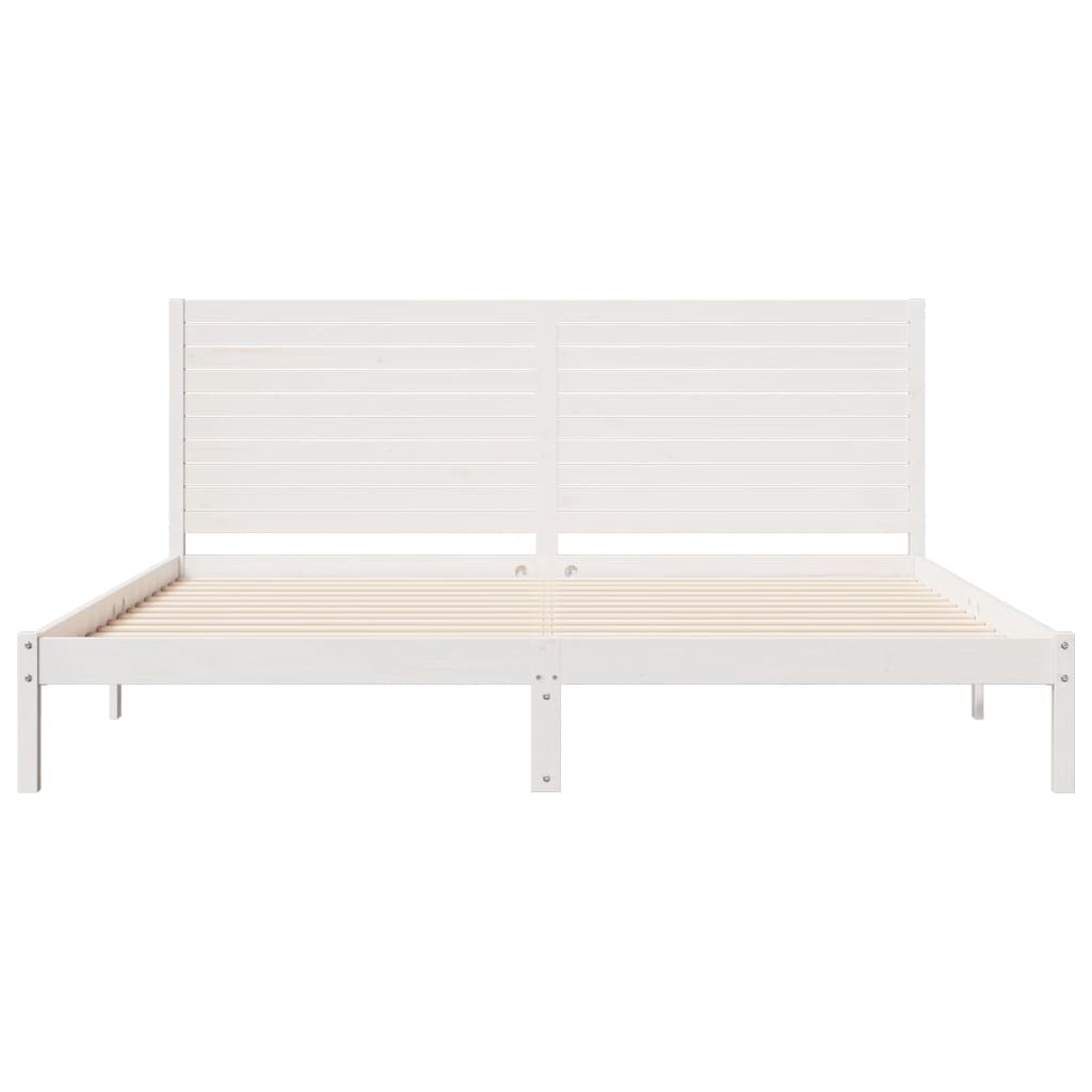 vidaXL Dłuższe łóżko bez materaca, białe, 180x220 cm, lite drewno
