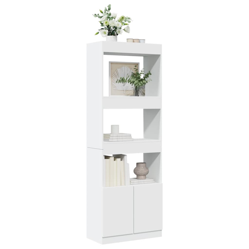 vidaXL Regał, biały, 63x33x180 cm, materiał drewnopochodny