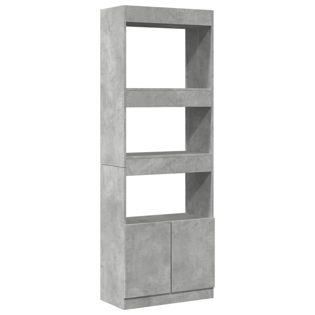vidaXL Regał, szarość betonu, 63x33x180 cm, materiał drewnopochodny
