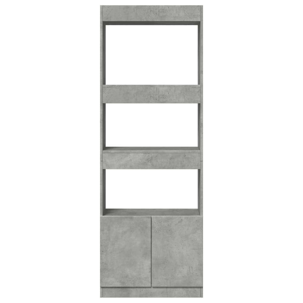 vidaXL Regał, szarość betonu, 63x33x180 cm, materiał drewnopochodny