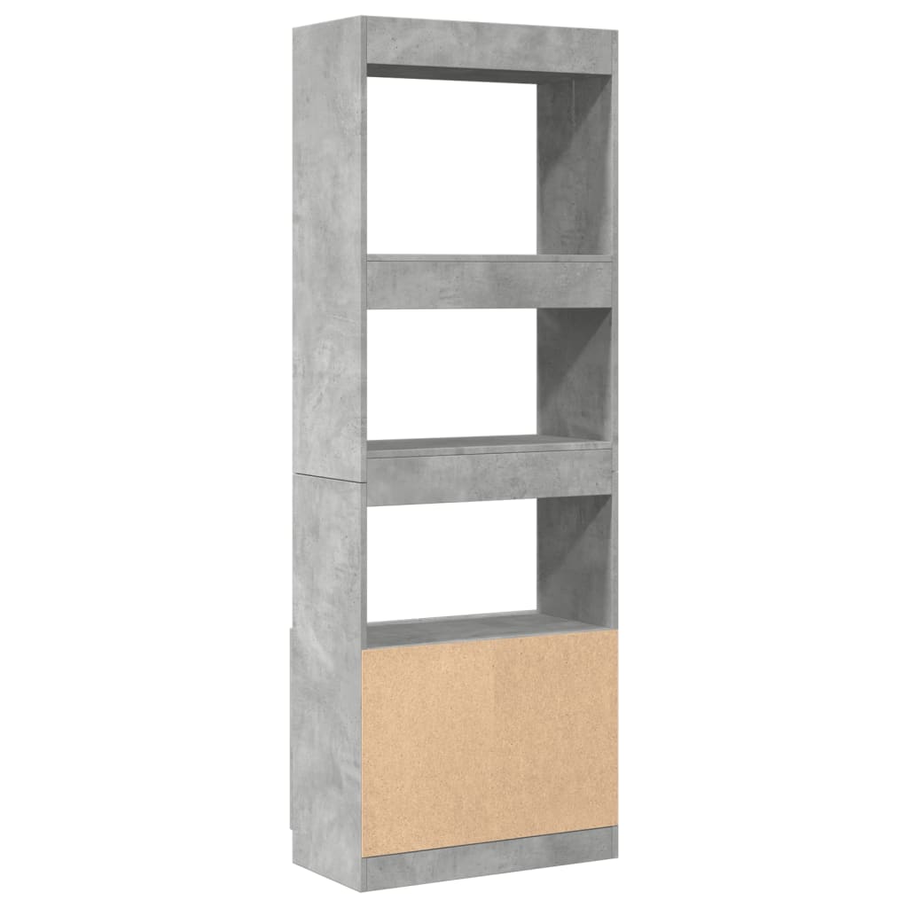 vidaXL Regał, szarość betonu, 63x33x180 cm, materiał drewnopochodny