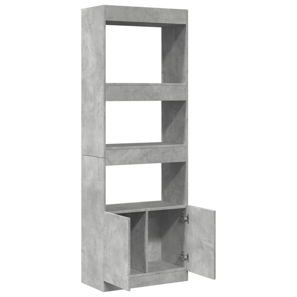 vidaXL Regał, szarość betonu, 63x33x180 cm, materiał drewnopochodny