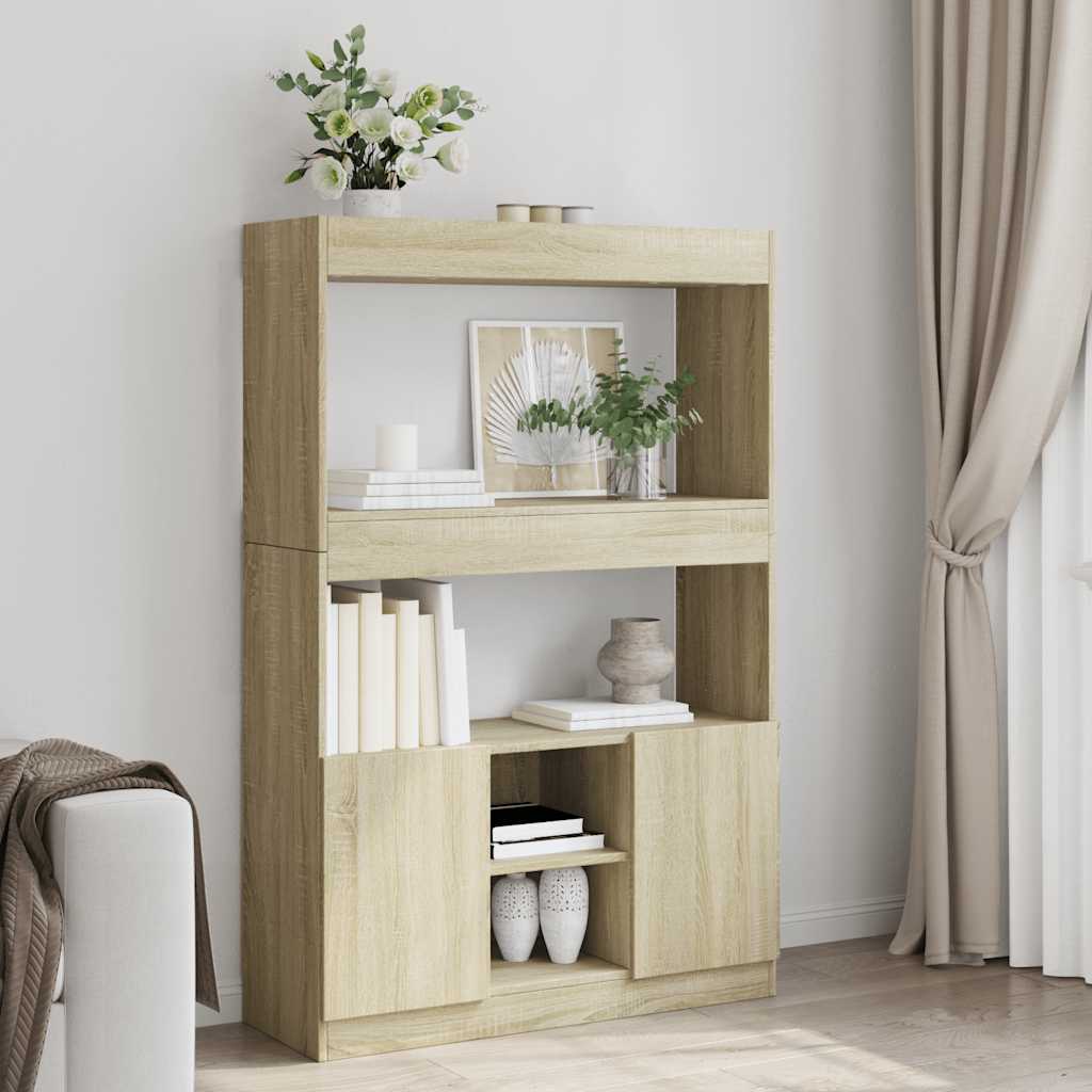 vidaXL Kredens, dąb sonoma, 92x33x140 cm, materiał drewnopochodny