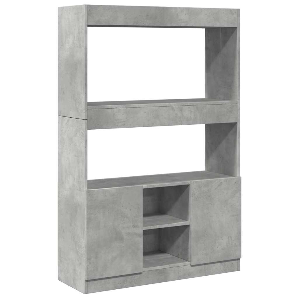 vidaXL Kredens, szarość betonu, 92x33x140 cm, materiał drewnopochodny