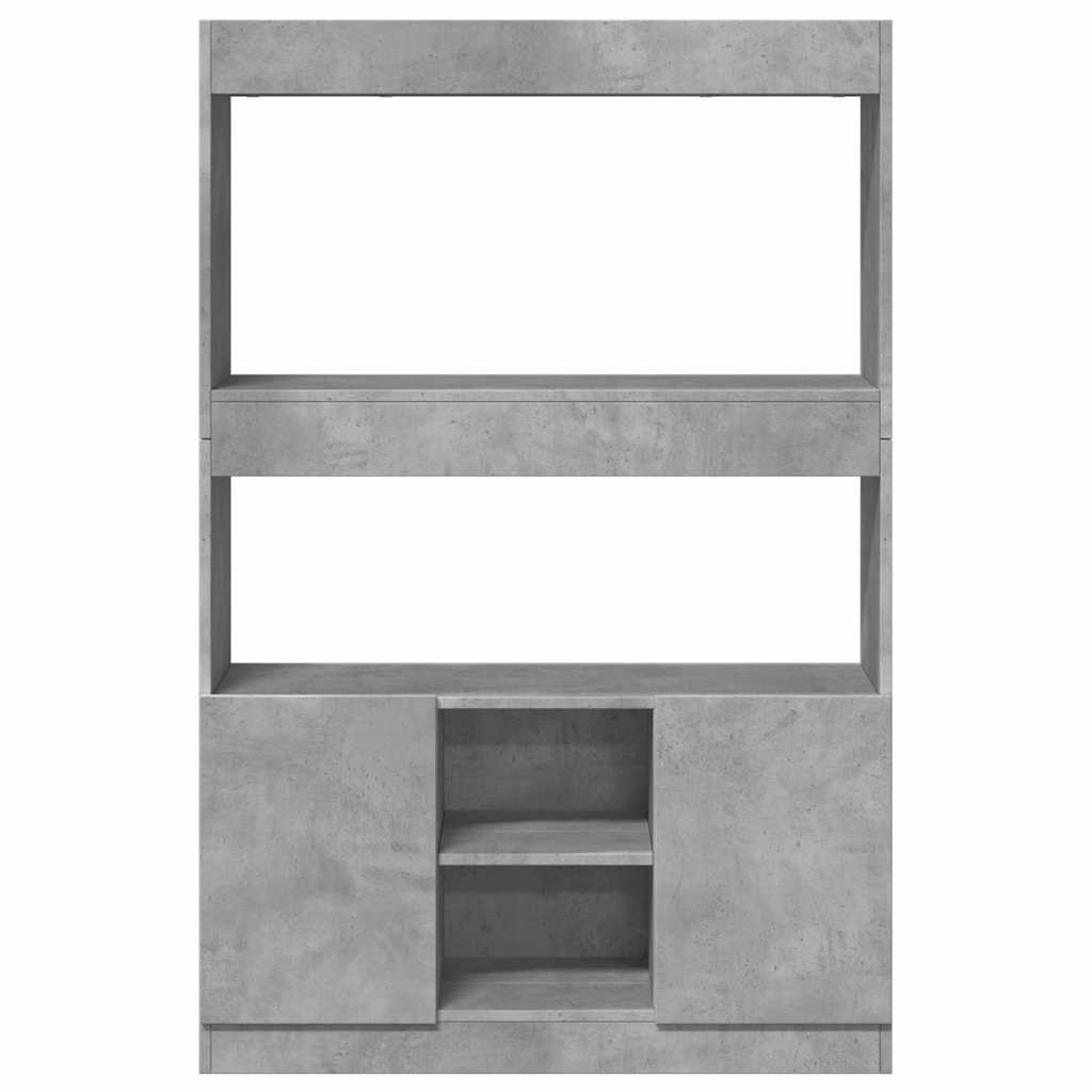 vidaXL Kredens, szarość betonu, 92x33x140 cm, materiał drewnopochodny
