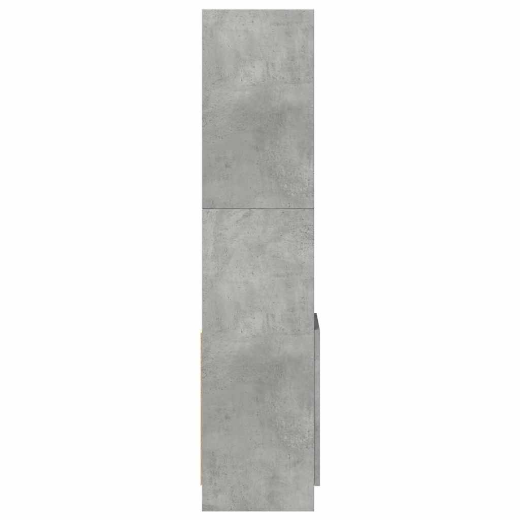 vidaXL Kredens, szarość betonu, 92x33x140 cm, materiał drewnopochodny
