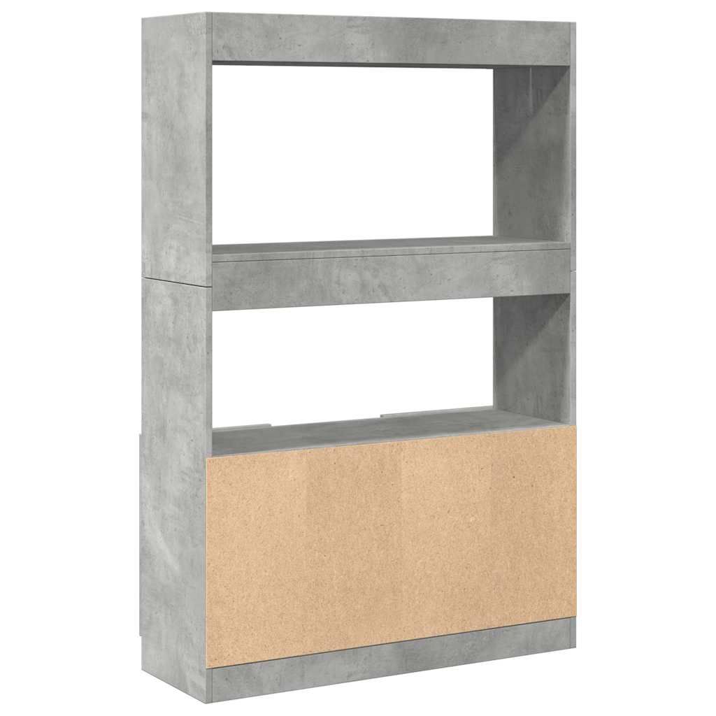 vidaXL Kredens, szarość betonu, 92x33x140 cm, materiał drewnopochodny