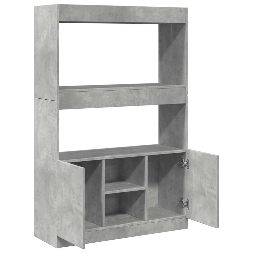 vidaXL Kredens, szarość betonu, 92x33x140 cm, materiał drewnopochodny