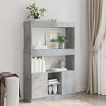 vidaXL Kredens, szarość betonu, 92x33x140 cm, materiał drewnopochodny